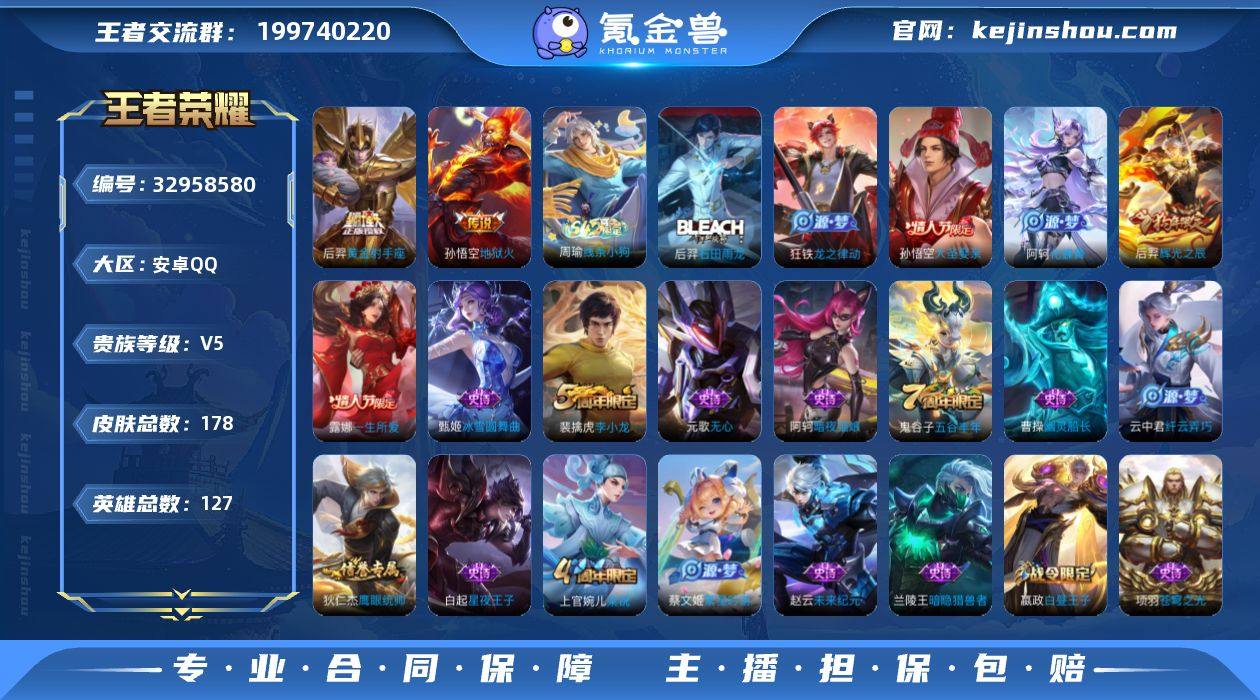 【WZF592】贵族5/皮肤178/传说2...