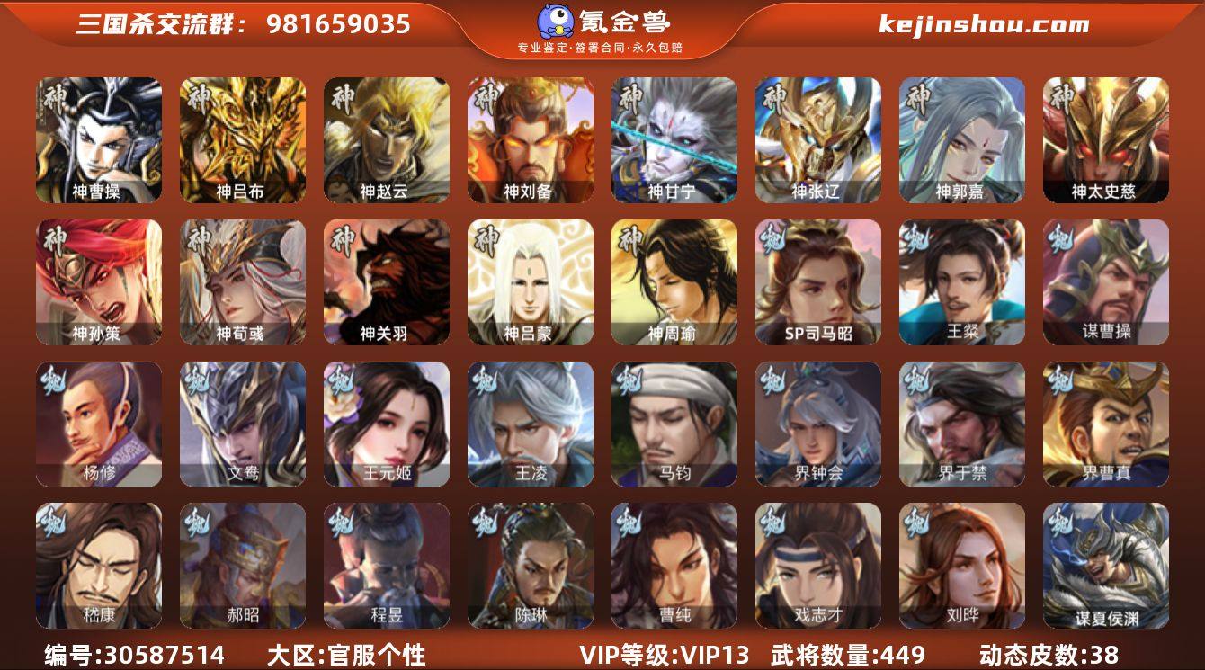 官阶:大将军；VIP等级:VIP13；史诗...