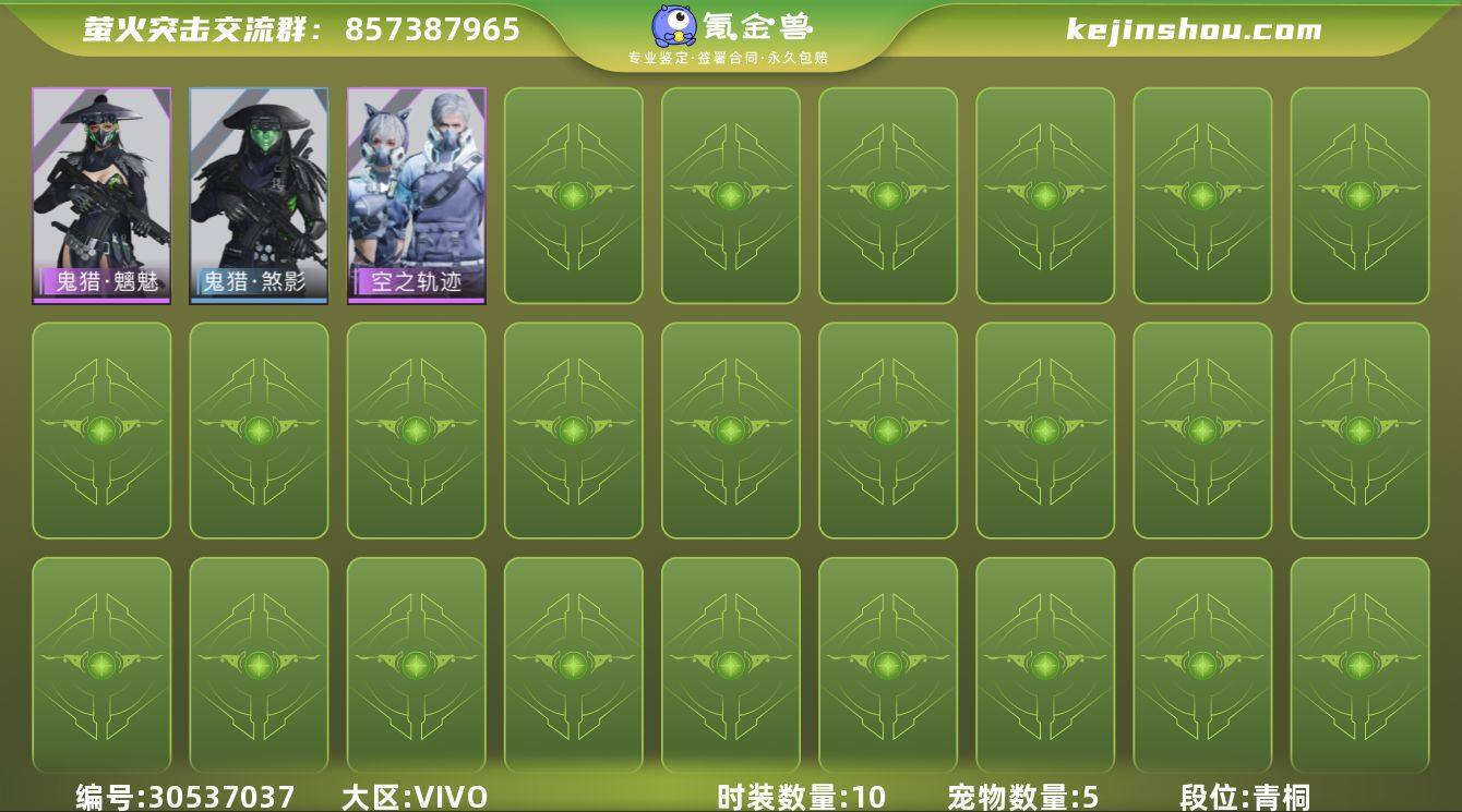 时装数:10 宠物数量:5 雷克斯，幻影，...