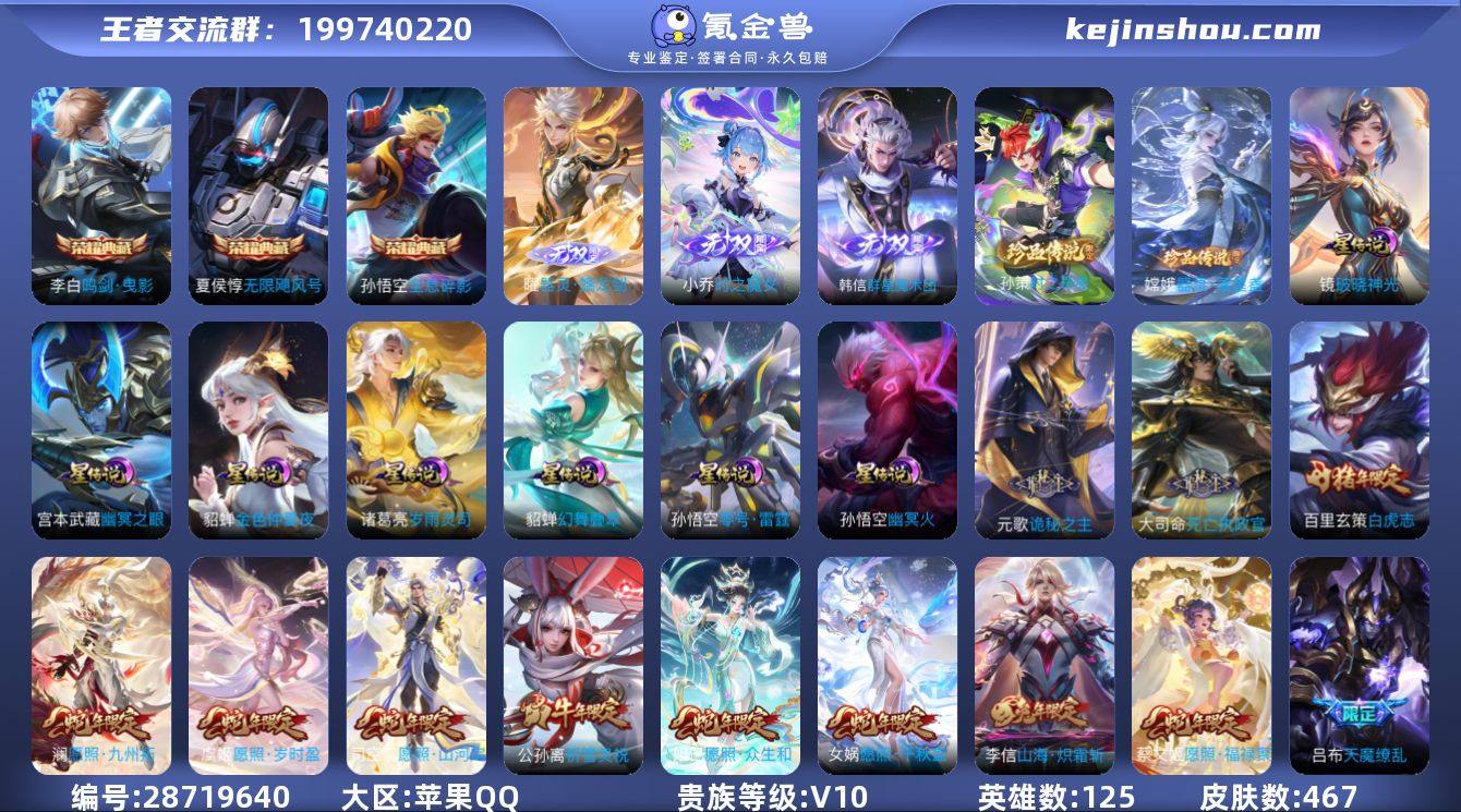 V10-467皮肤3典藏3无双2珍品传说5...