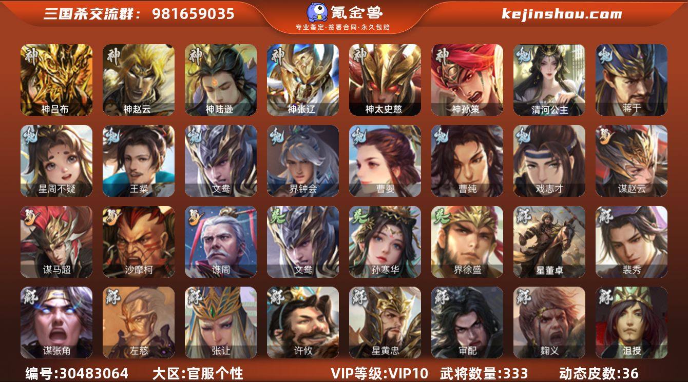 官阶:大将军;VIP等级:VIP10;史诗...