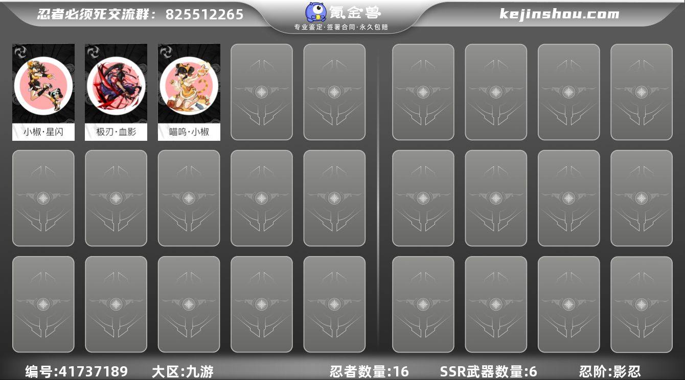 忍阶:影忍 忍者数量:16 二命极刃·血影...