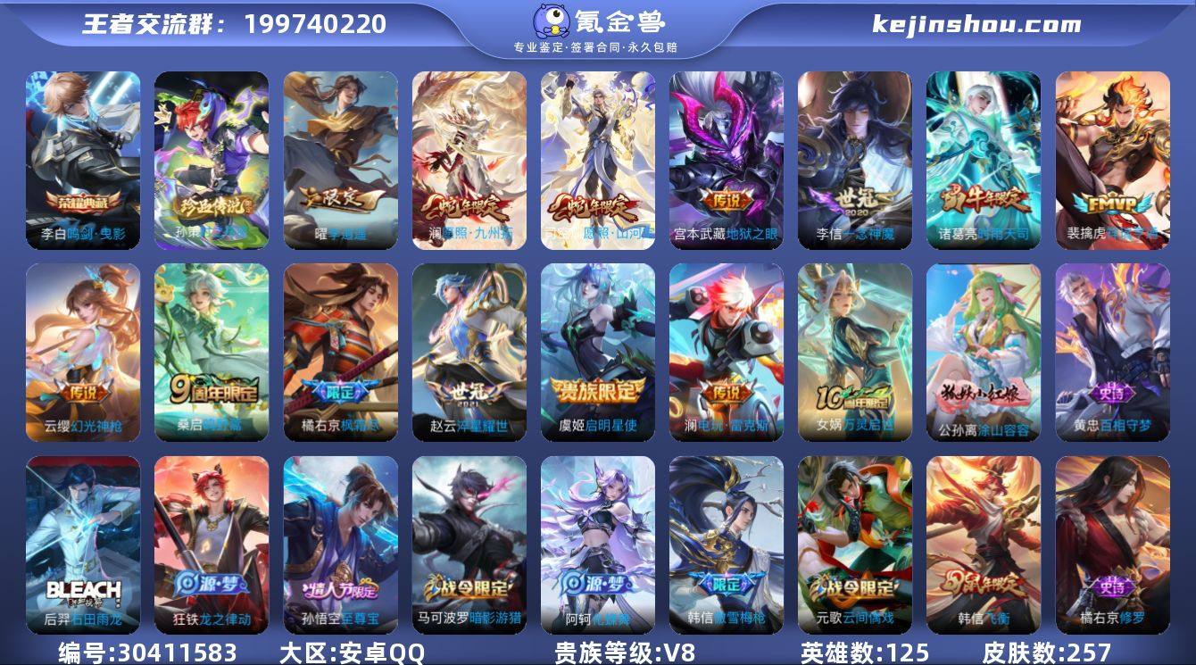 编号93117 可二次 v8 257皮肤 ...