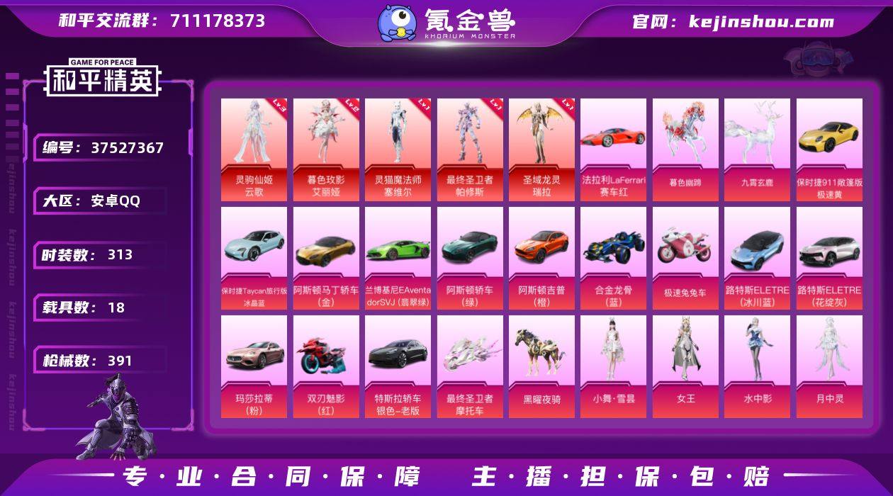 实名: 可修改 时装数: 313 载具数:...