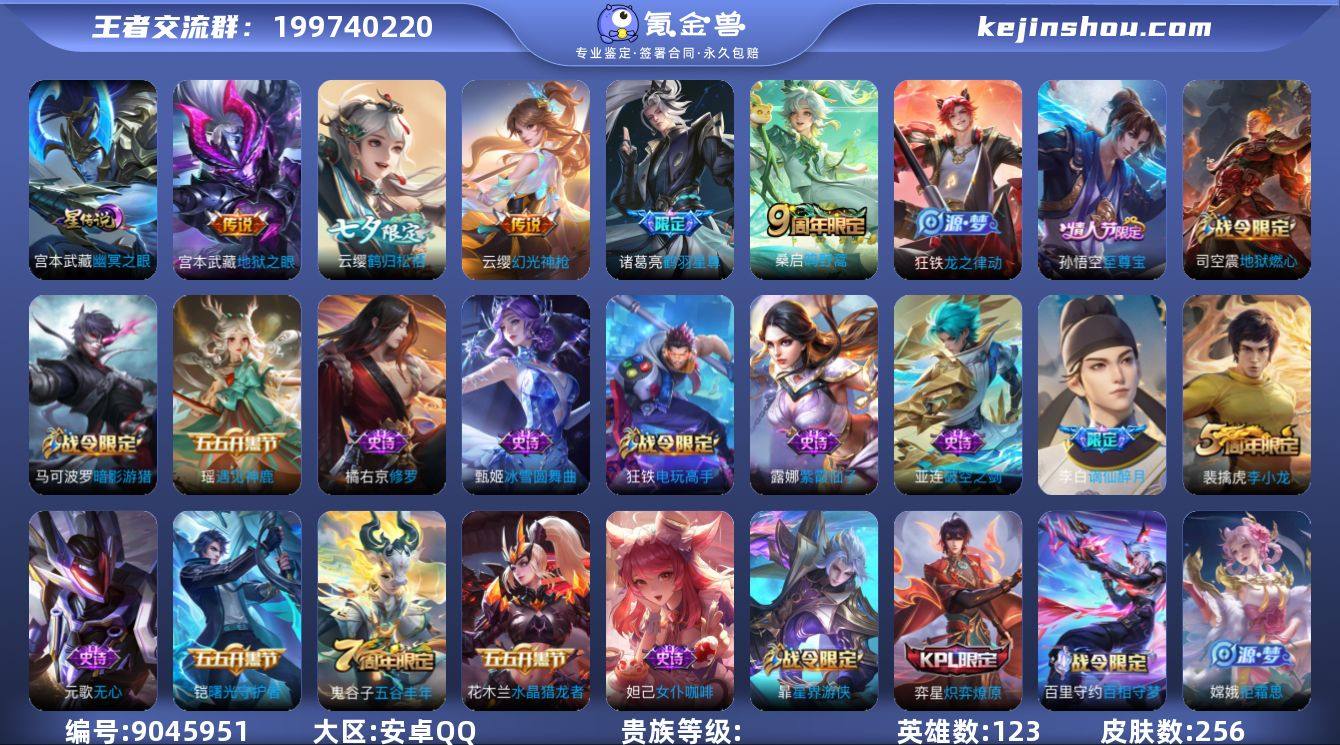 DYW12372【256皮肤V7 5传说1...