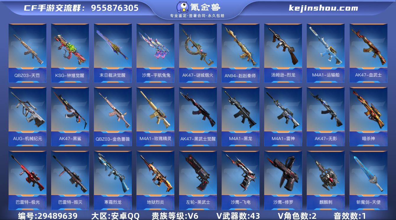 贵族等级:V6 王者武器数:2 v武器数:43