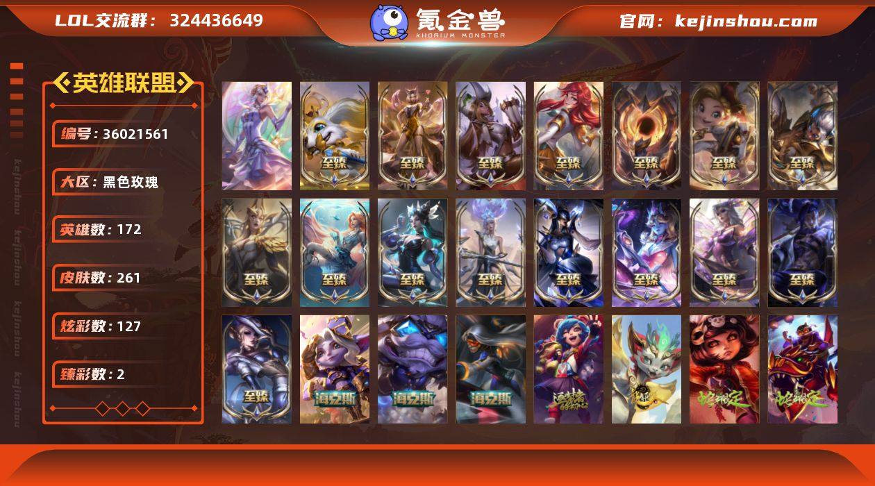 【LDC4180】172英雄/261皮肤/...