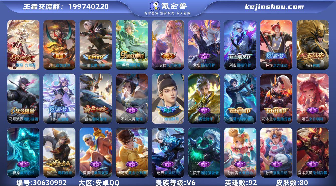 【特价出售】安卓q-V-80皮肤5传说 【...