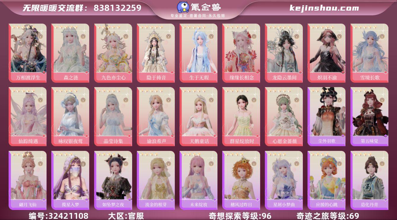 奇迹之旅等级:69 奇想探索等级:96 九...