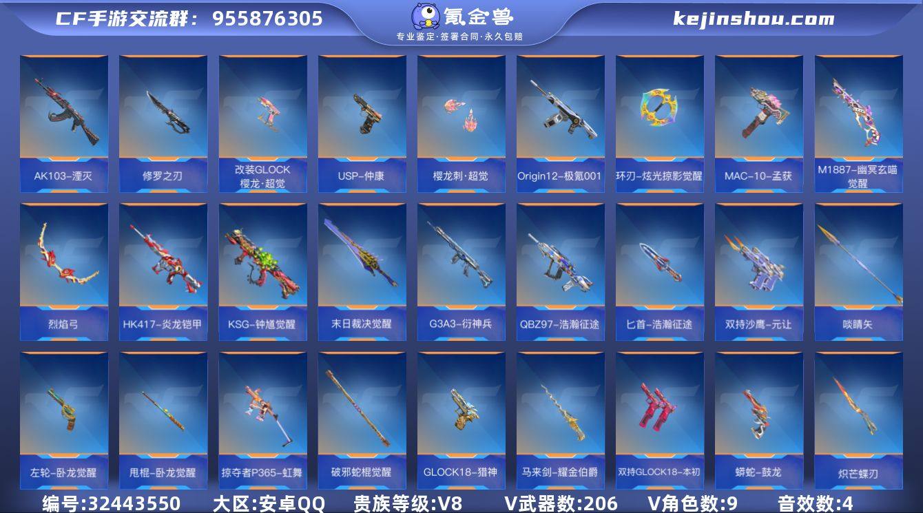 贵族等级:V8 王者武器数:33 v武器数...