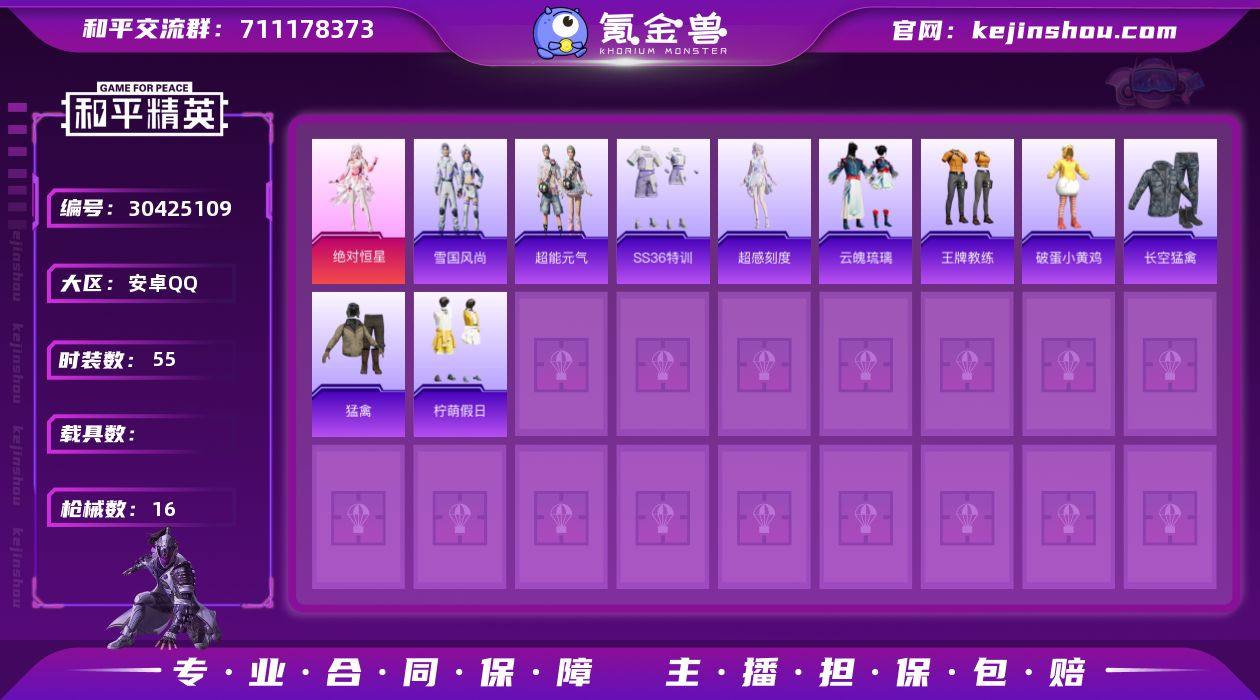 热力值:4779 时装数:55 枪械数:1...