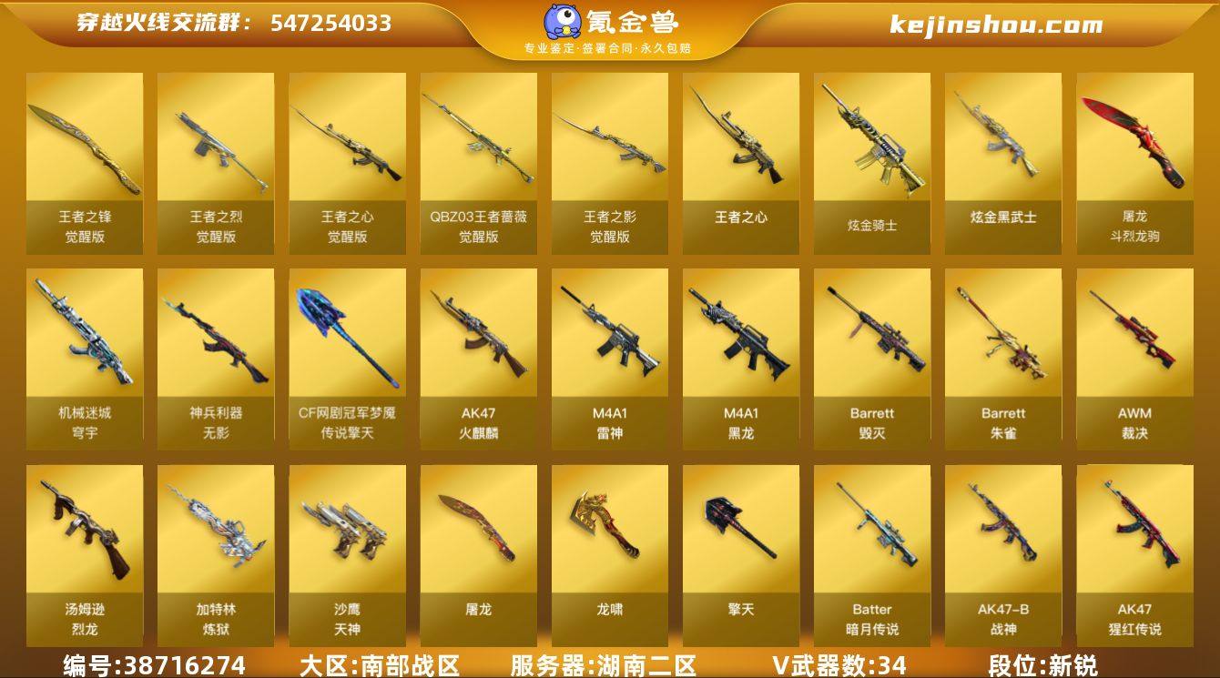湖南二区-40V-6王者武器数-2炫金武器...