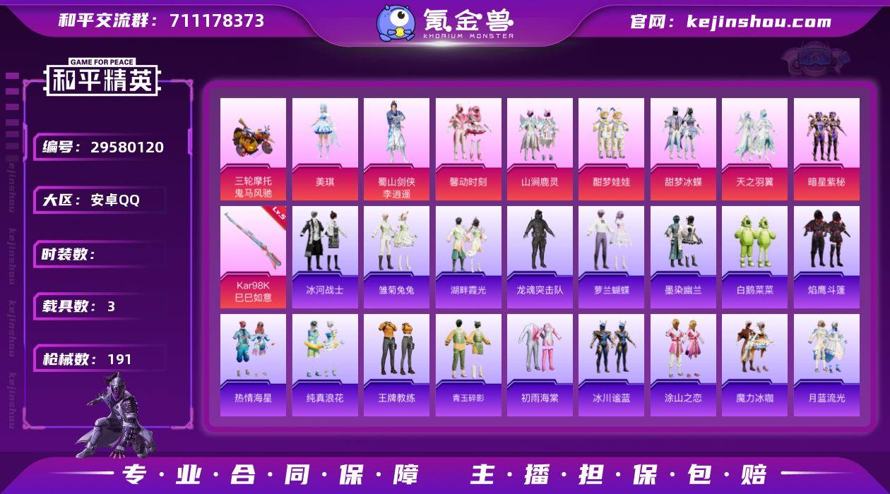 王者印记:12次 套装数：166 粉装数：...