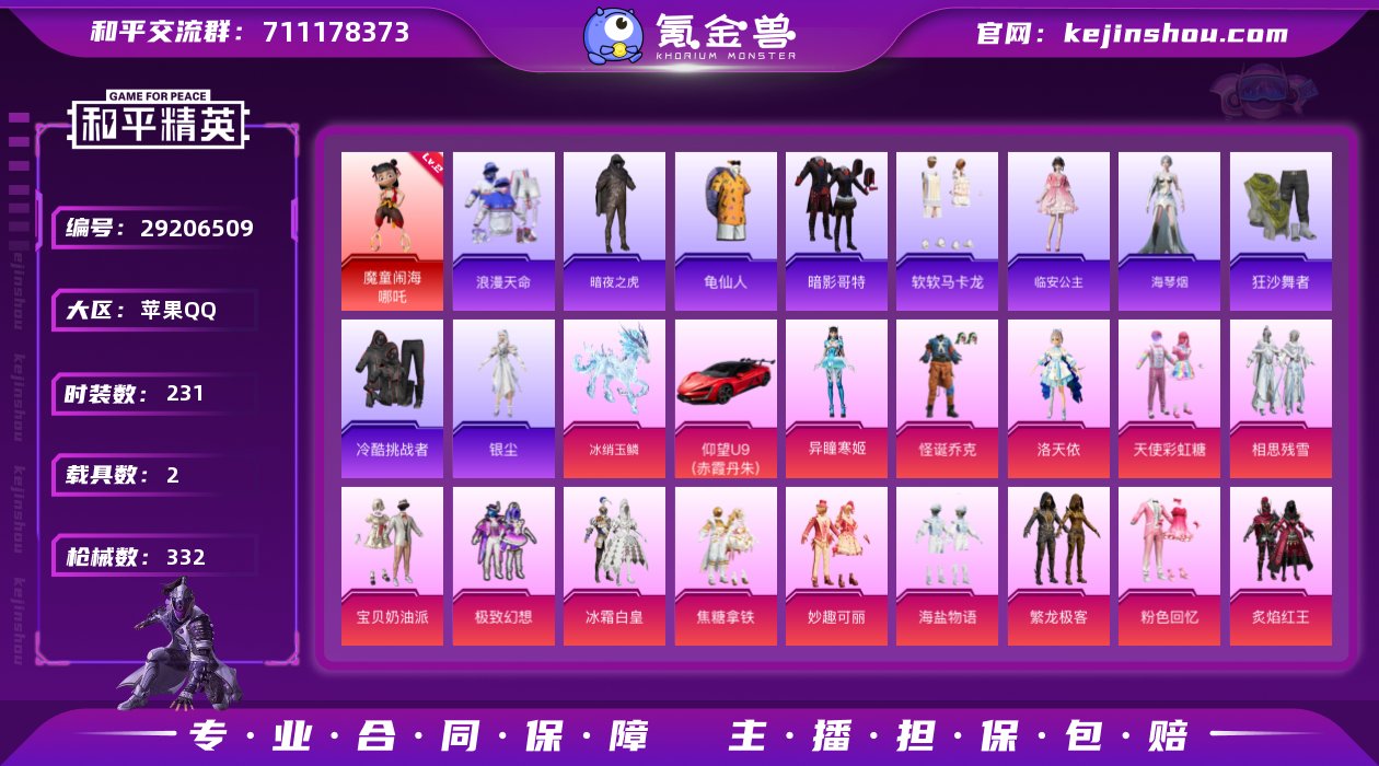 苹果 手Q-无敌战神框-1神装-29粉装-...