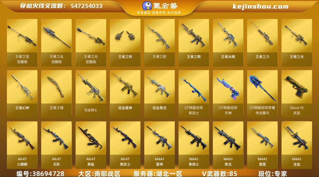 湖北一区-93V-11王者武器数-3炫金武...