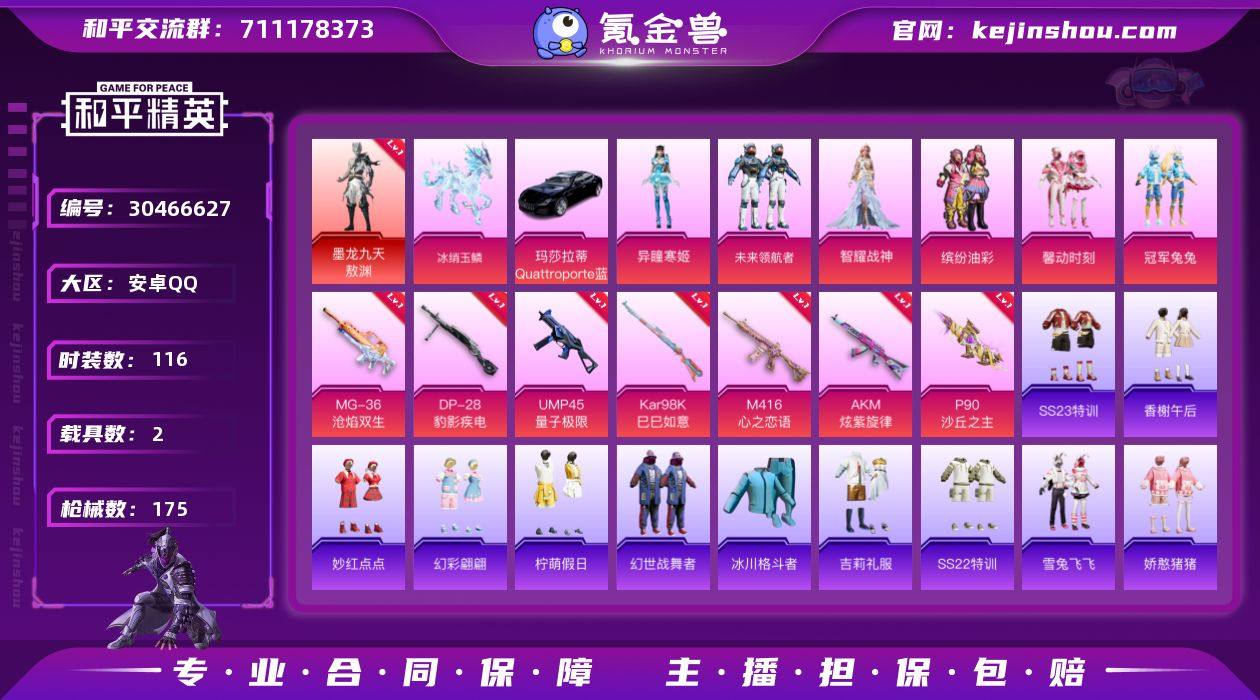 【3级红装6粉装7特效枪2载具1集结舱 秒...