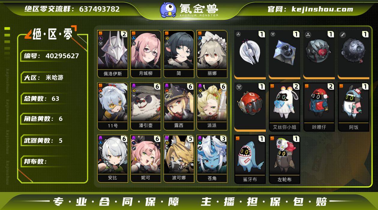 冒险等级:54 总黄数:63 五星角色数:...