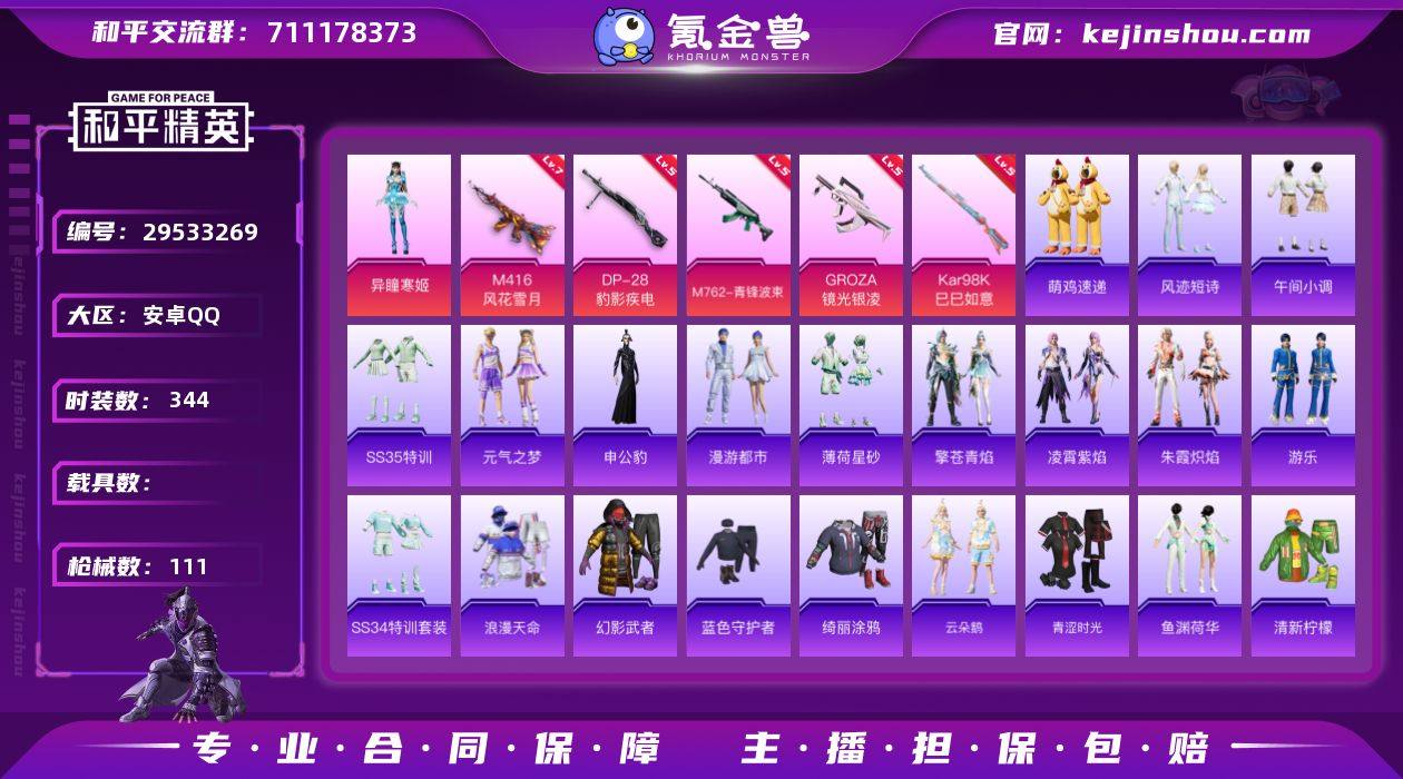 热力值:32270 时装数:344 枪械数...