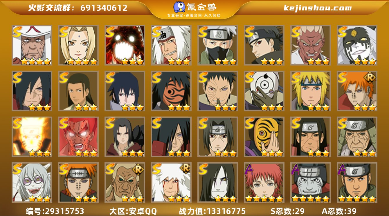 贵族等级:V10 战力值:13316775...