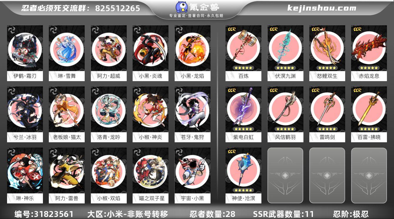 忍阶:极忍 忍者数量:28 一命阿力·超威...