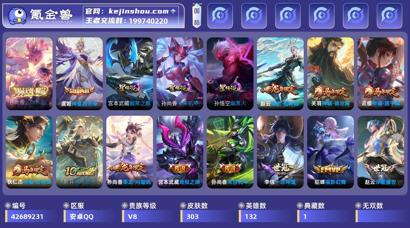 实名: 可修改 贵族等级: V8 英雄数:...