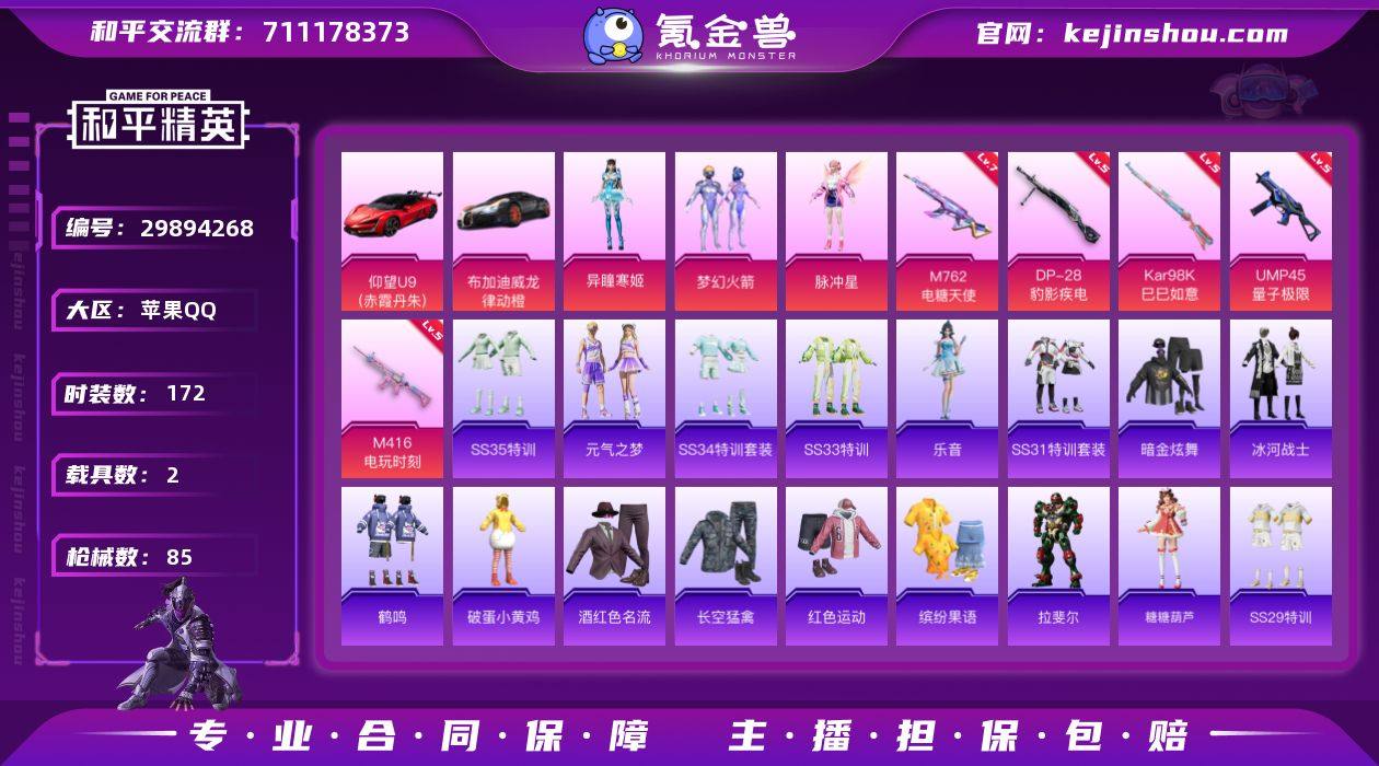 实名: 可修改 时装数: 172 载具数:...