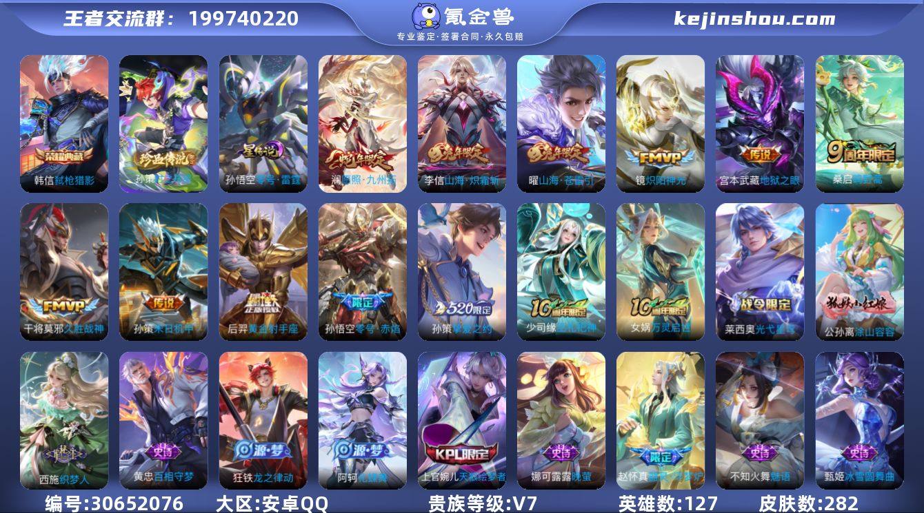 【WZ16866】贵族7/皮肤282/典藏...