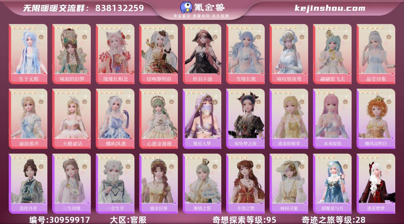 奇迹之旅等级:28 奇想探索等级:95 生...