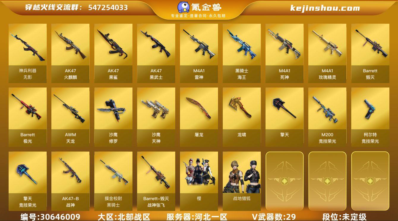 河北一区-31V-3王者
【热门武器】：M...