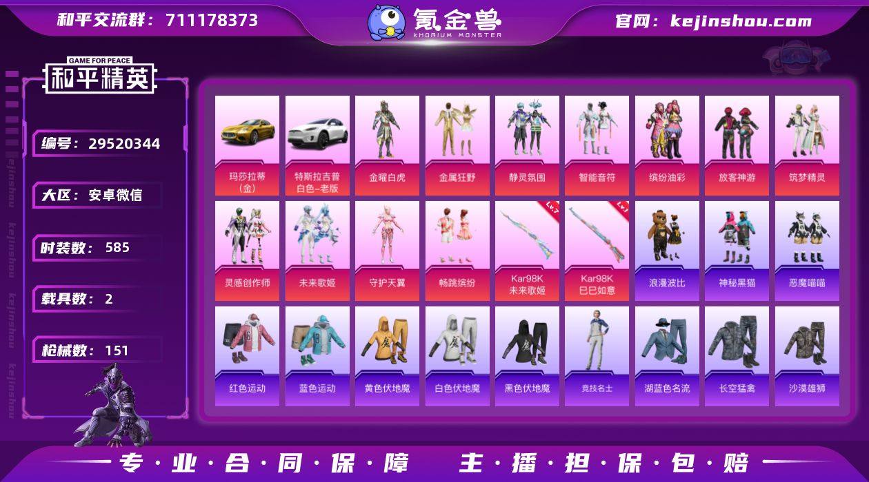 11粉装 2特效枪 2载具 14印记 可二...