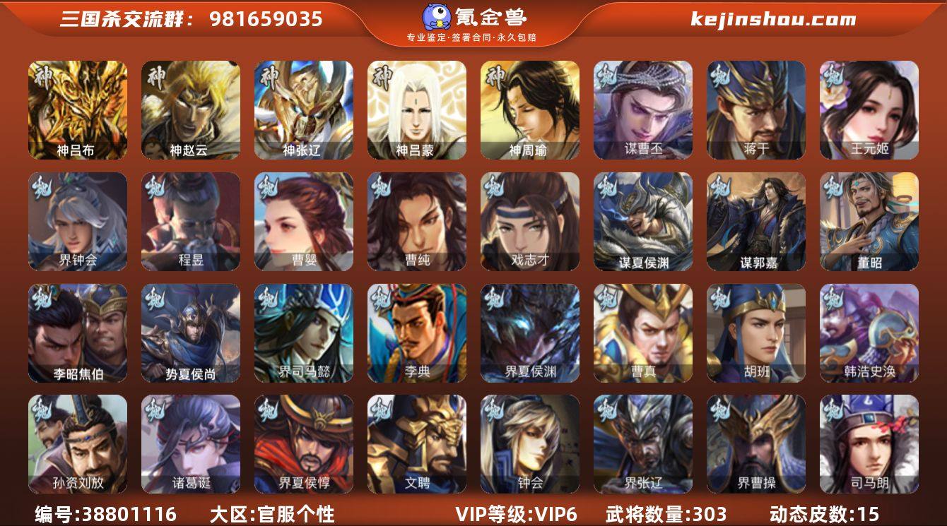 VIP等级: VIP6 官阶: 骠骑将军 ...