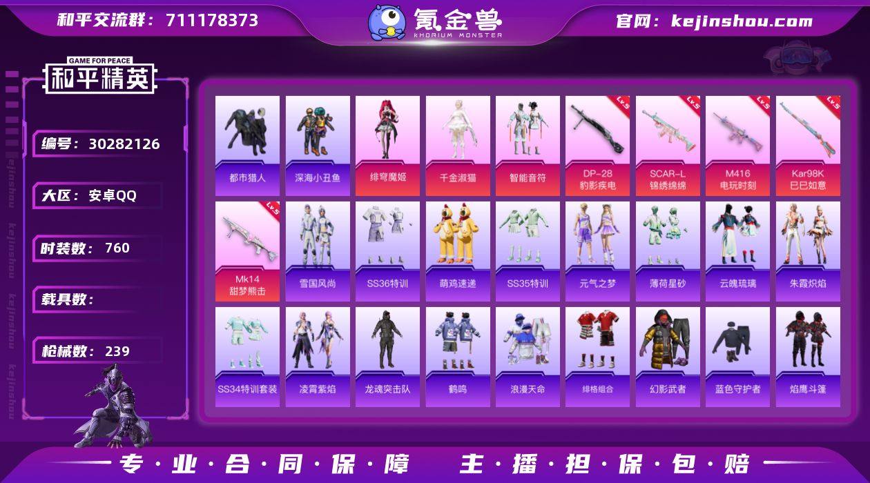 热力值:71734 时装数:760 枪械数...