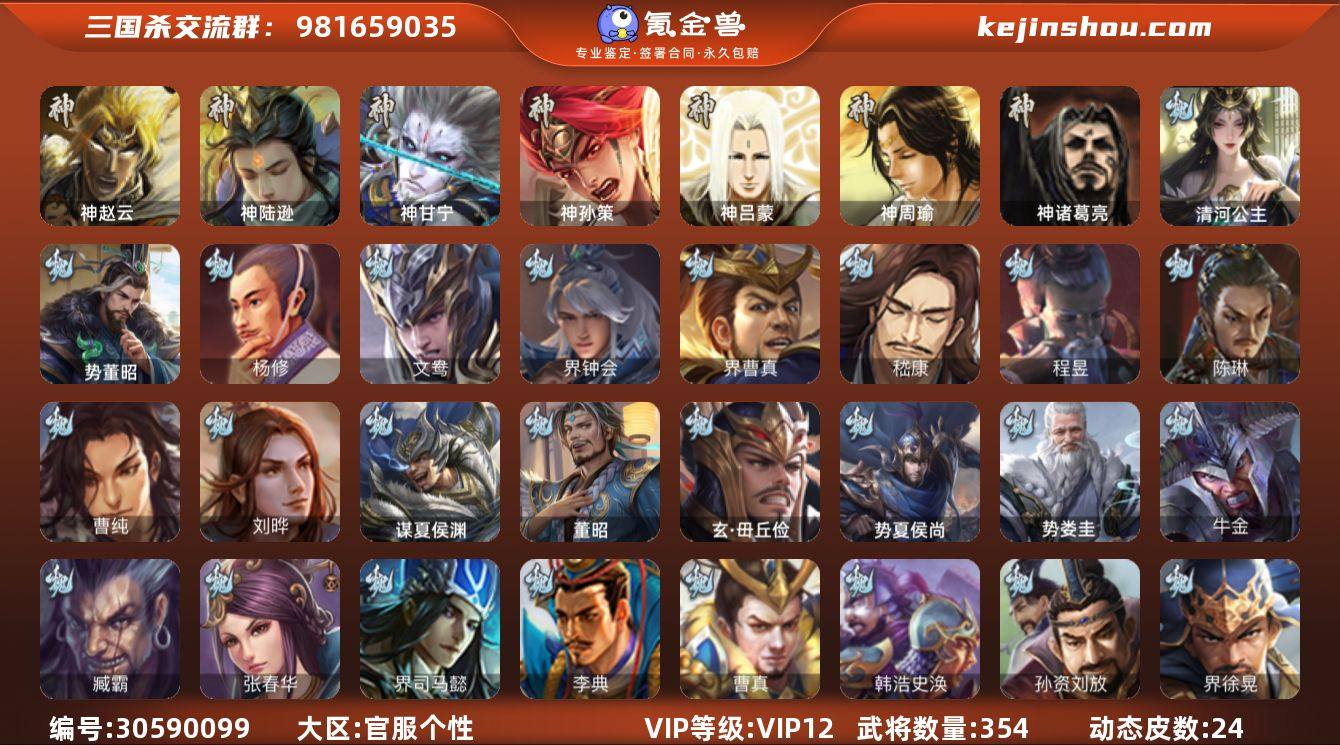 官阶:大将军；VIP等级:VIP12；史诗...