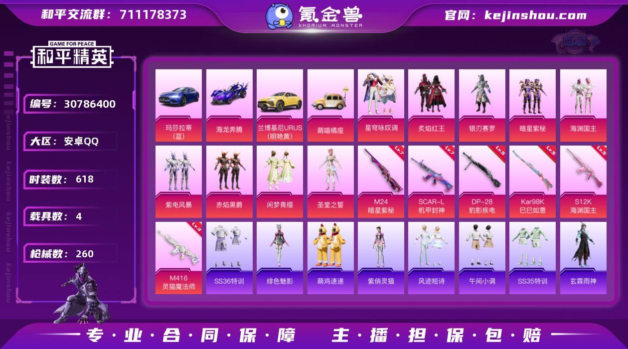 4载具-180套装-260枪皮-4载具9粉...