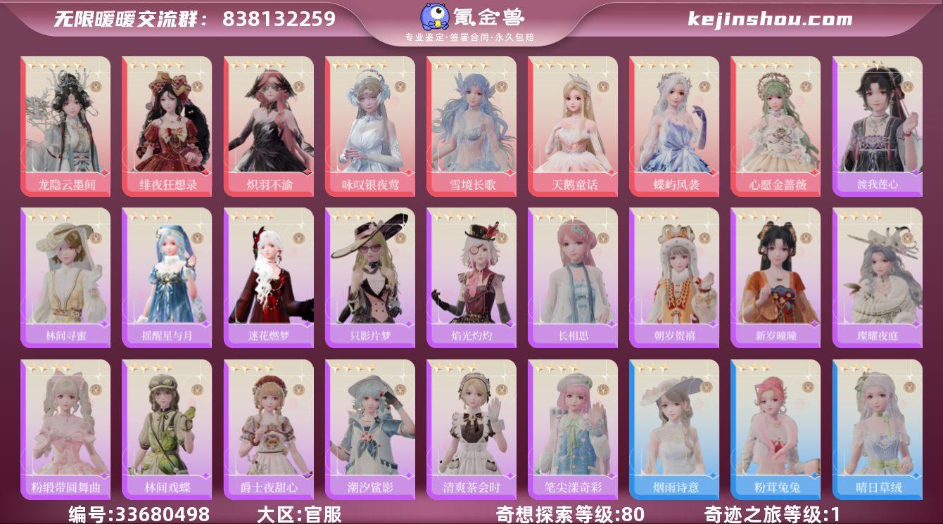 奇迹之旅等级:1 奇想探索等级:80 龙隐...