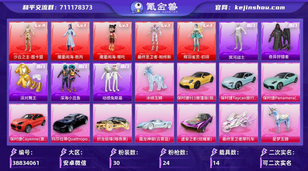 实名: 可修改 时装数: 244 载具数:...