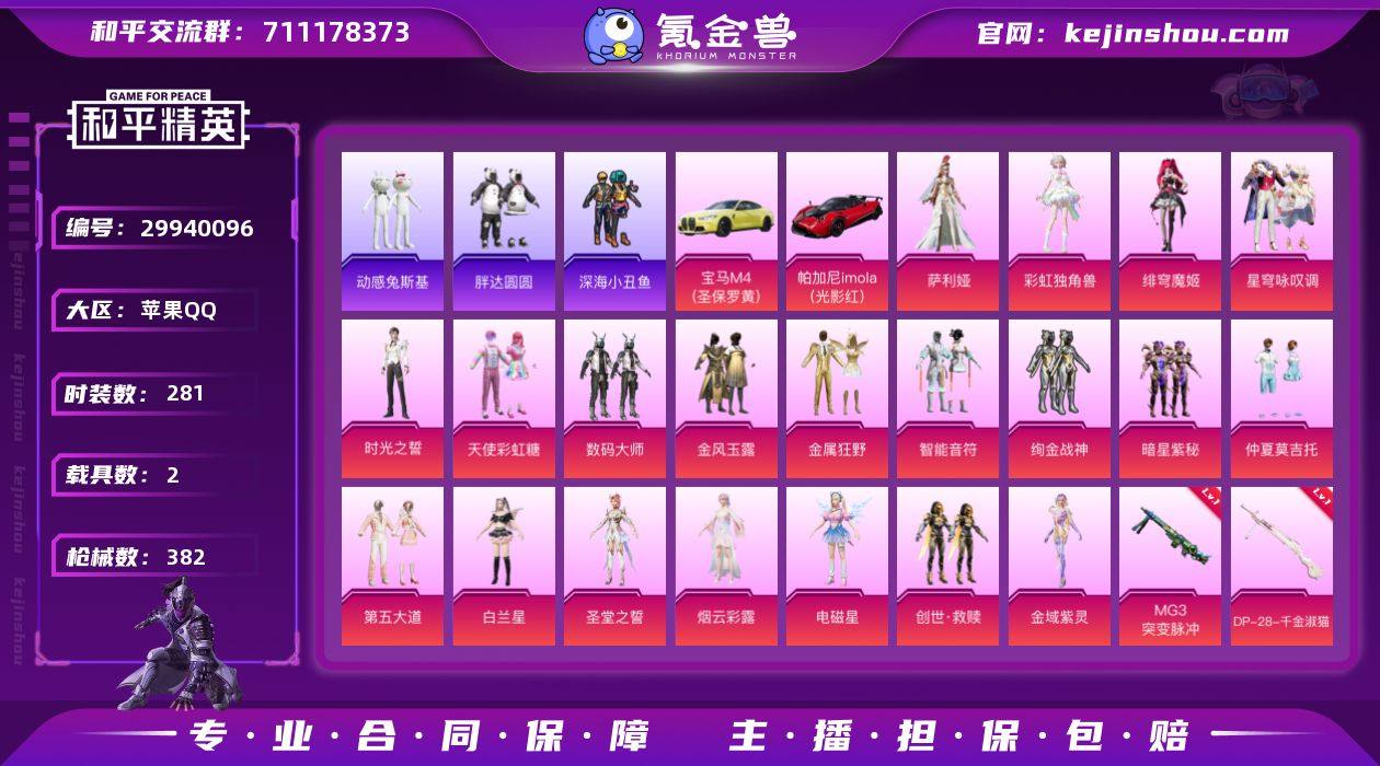 20粉装 13粉枪 2载具 2稀有装备 1...