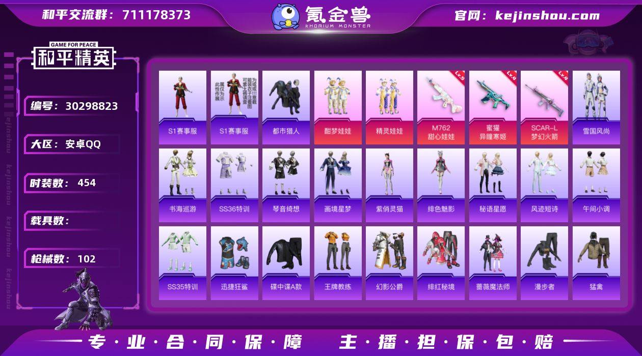 热力值:34317 时装数:454 枪械数...