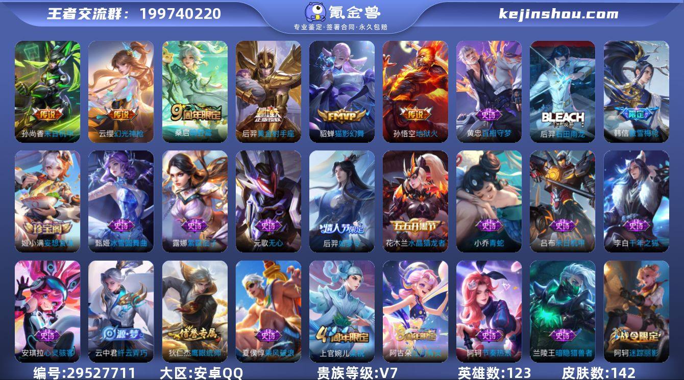 123英雄-141皮肤-【1星元6传说V7...