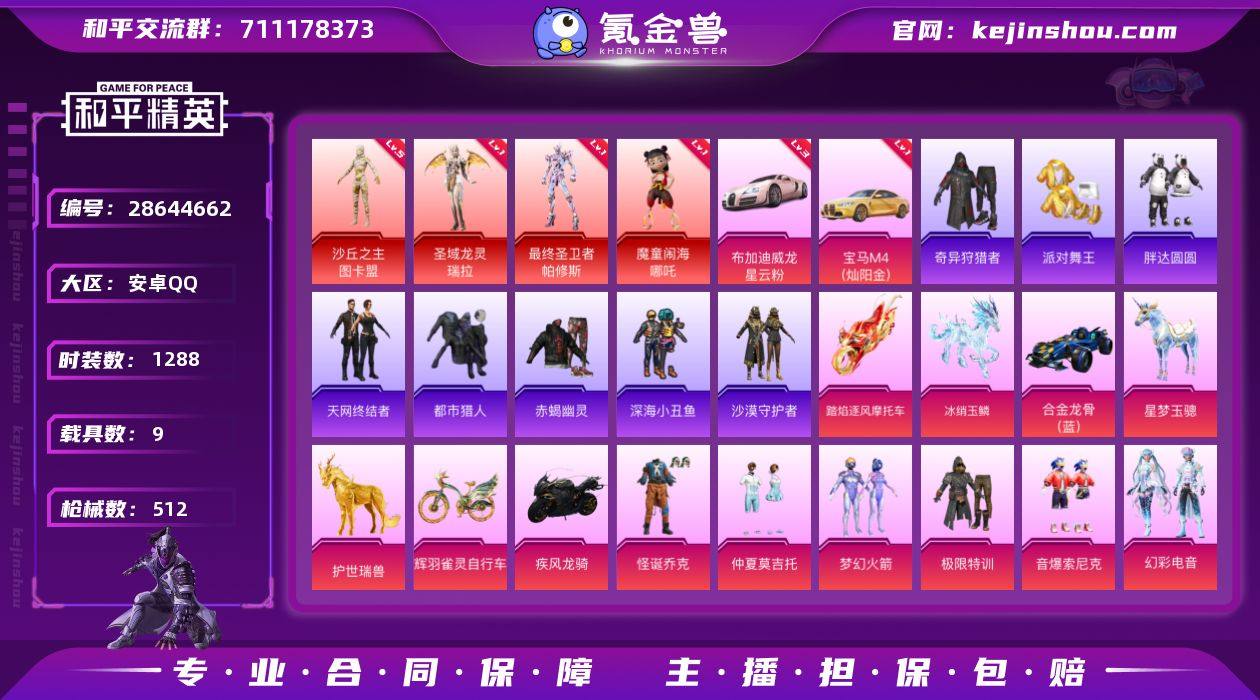 载具数:9 时装数:1288 枪械数:51...