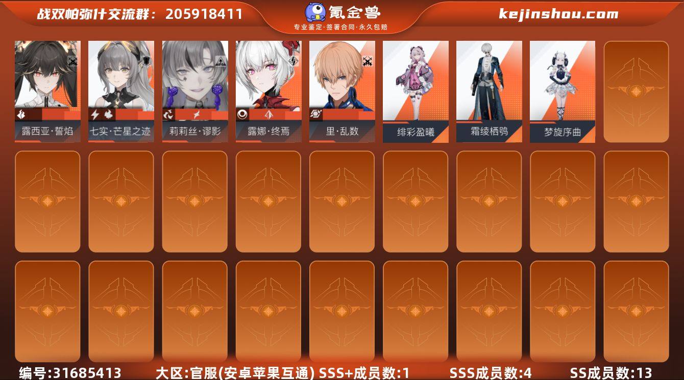 SSS+成员数量:1 SSS成员数量:4 ...