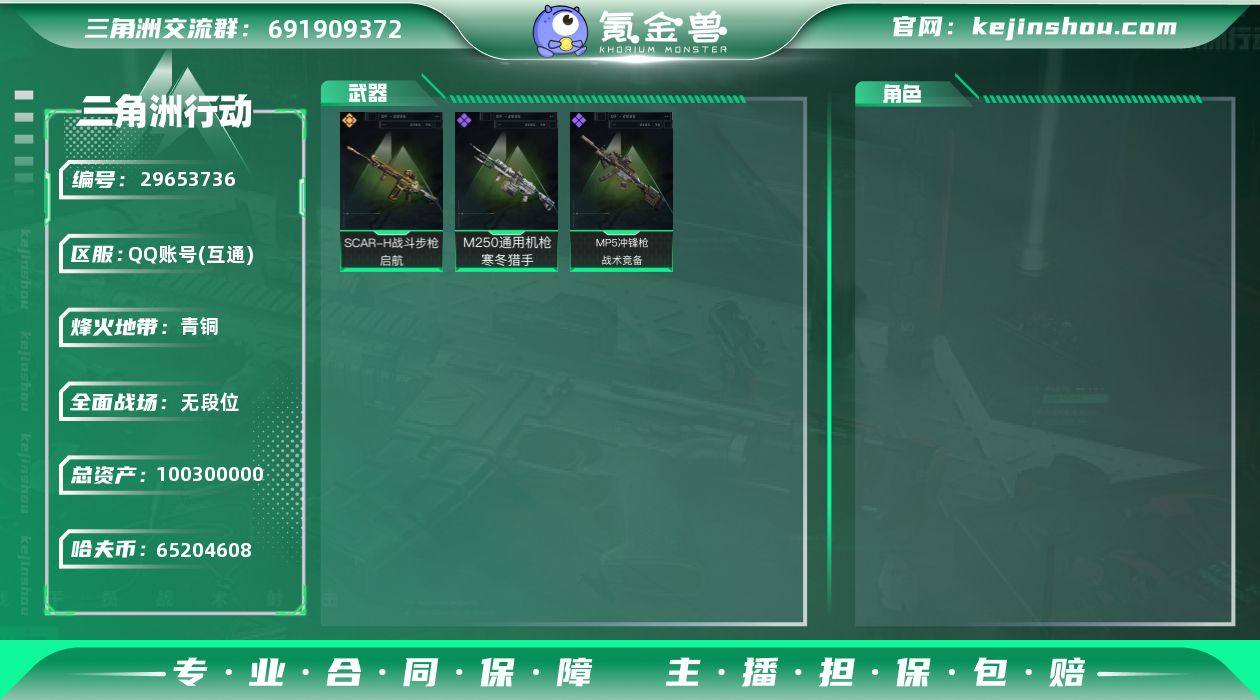 总资产:100300000 哈夫币:652...