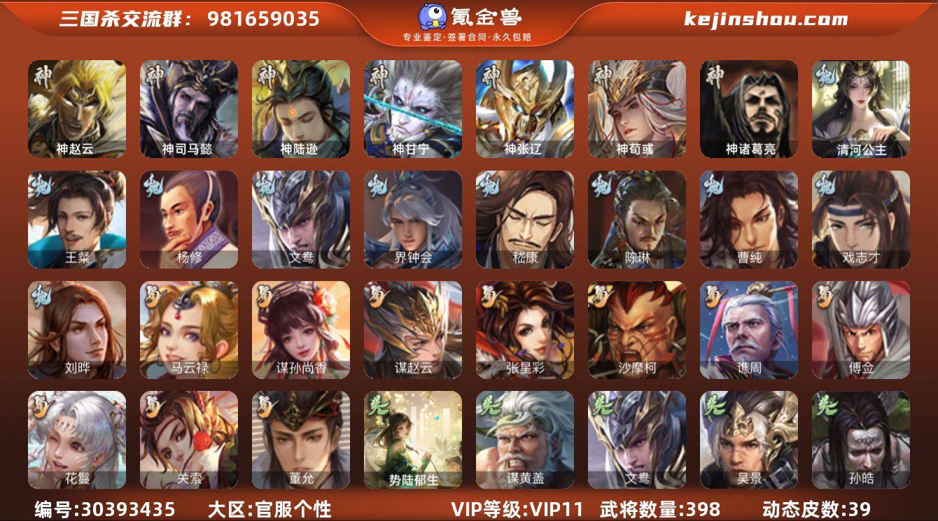 官阶:大将军;VIP等级:VIP11;史诗...