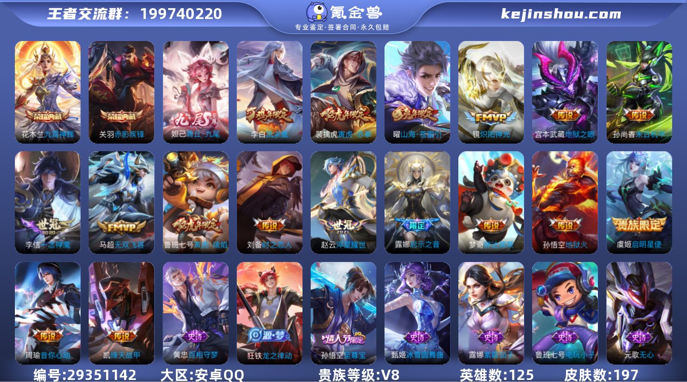 【V8 125英雄197皮肤】【战士精致皮...