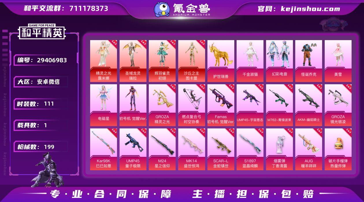 4红装 6粉装 21粉枪 1载具 3稀有装...