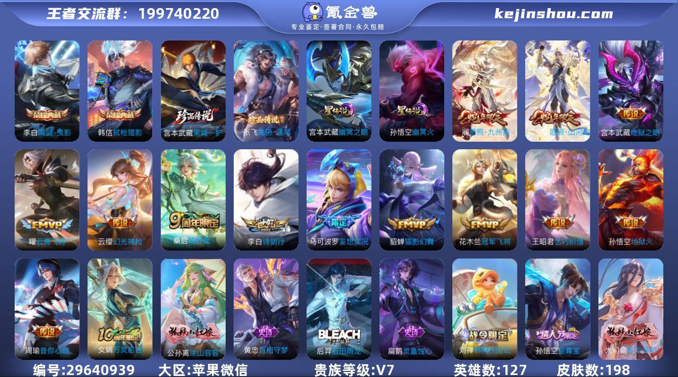 198皮肤2典藏2珍品传说13传说 打野4...