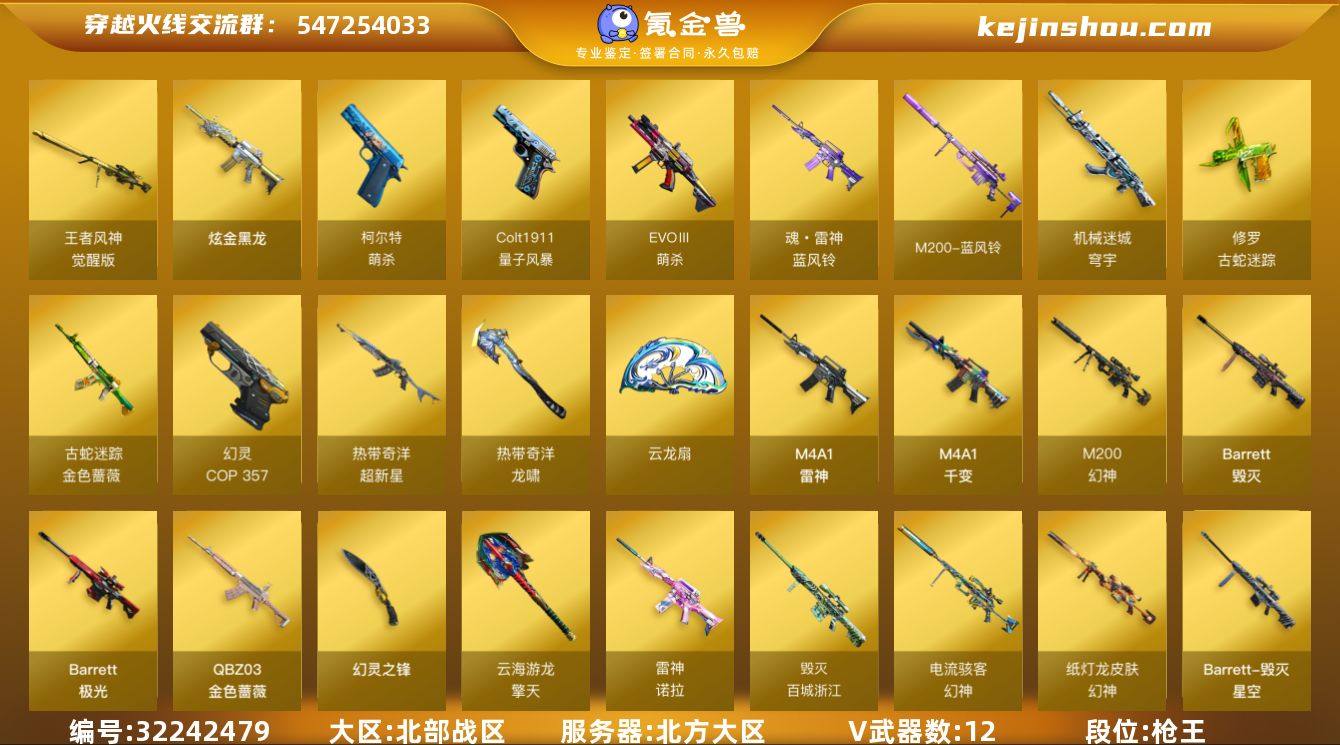 实名:可二次实名 段位:枪王 VIP等级:...