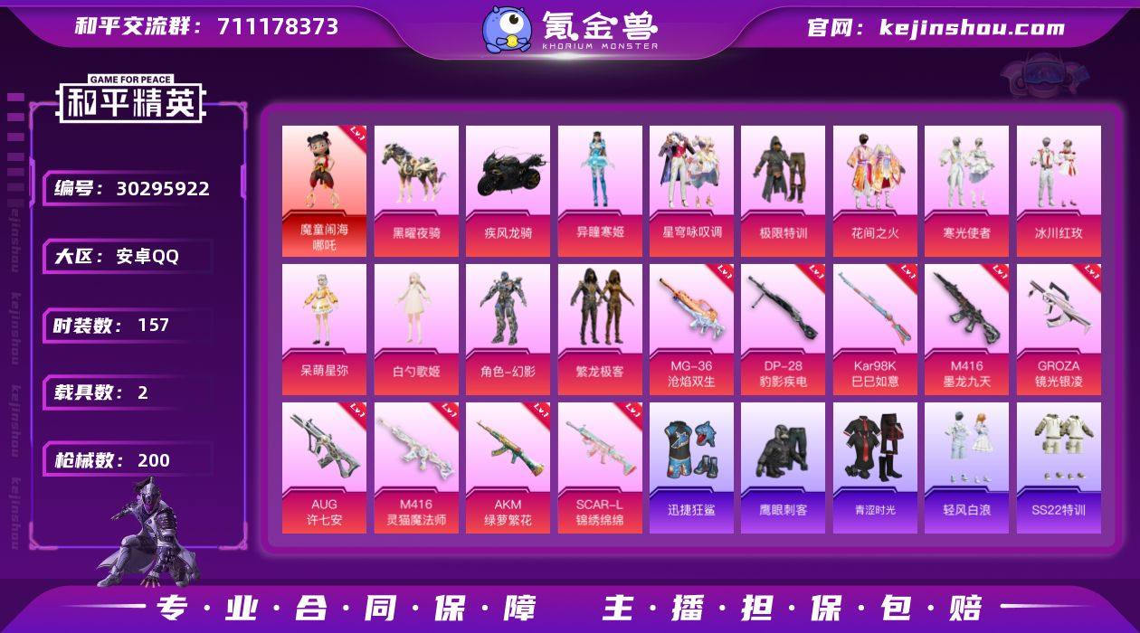 【2级哪吒暗夜之虎9粉装9特效枪2载具可秒...