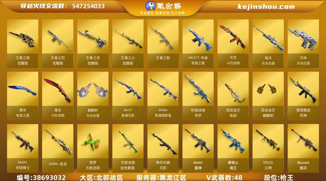 黑龙江区-57V-7王者武器数-0炫金武器...
