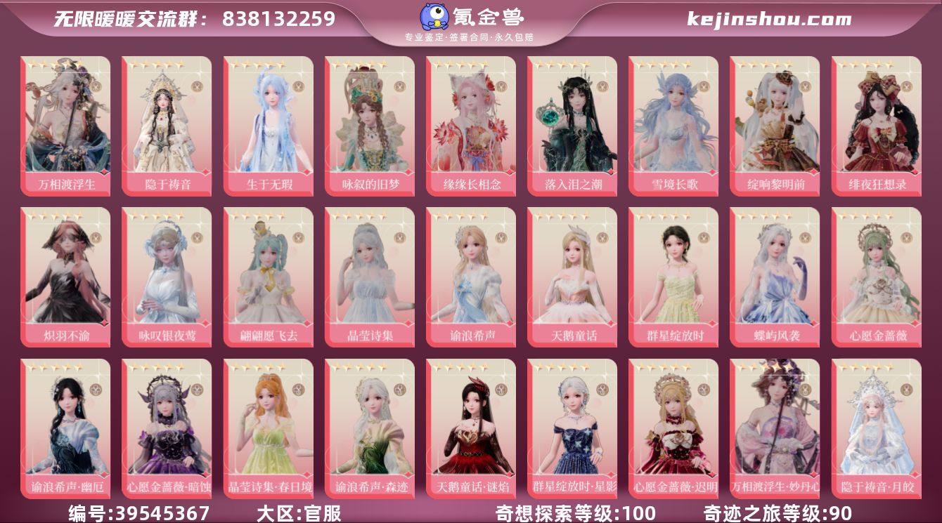 奇迹之旅等级:90 奇想探索等级:100 ...